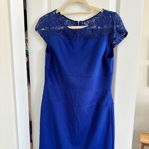 Nordstrom blue bodycon lace spandex wedding guest dress